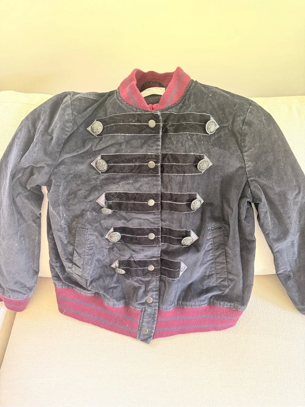 We The Free Black Bomber Jacket with Maroon Trim - Picture 2 of 6